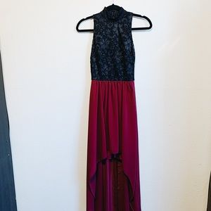 Black and red lace dress